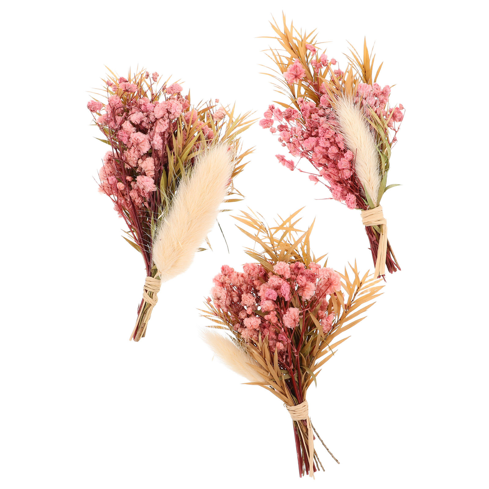 Flower Girl Basket - 3Pcs Mini Dried Floral Bouquet Natural