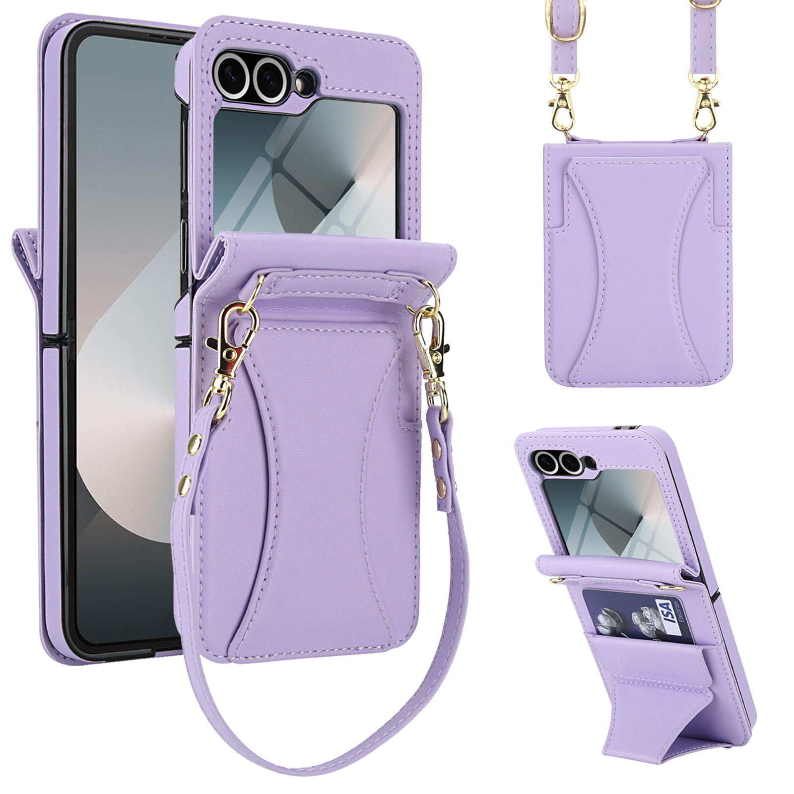 Place Card Holder - Leather Case For Samsung Galaxy Z