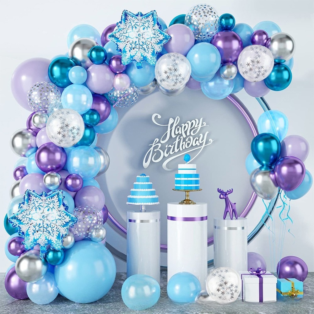 Wedding Balloon Arch - Winter Wonderland Snowflake Balloon Garland Arch