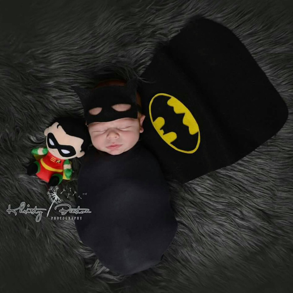 Photo Booth Prop - Newborn Baby Batman Cape and Wrap