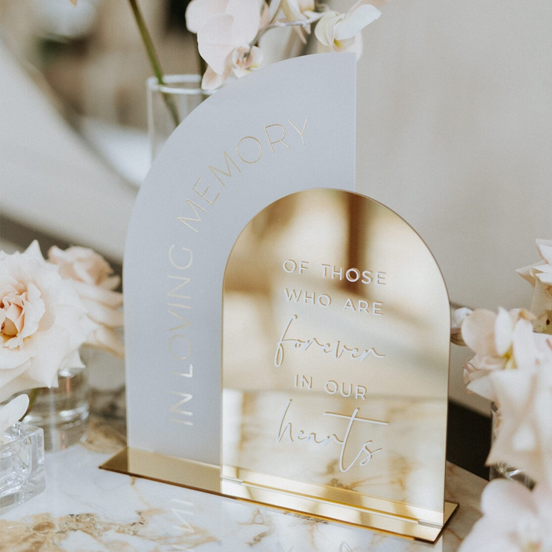 In Loving Memory Sign,Gold Mir - Table Number Gold incelemesi ve fiyatı