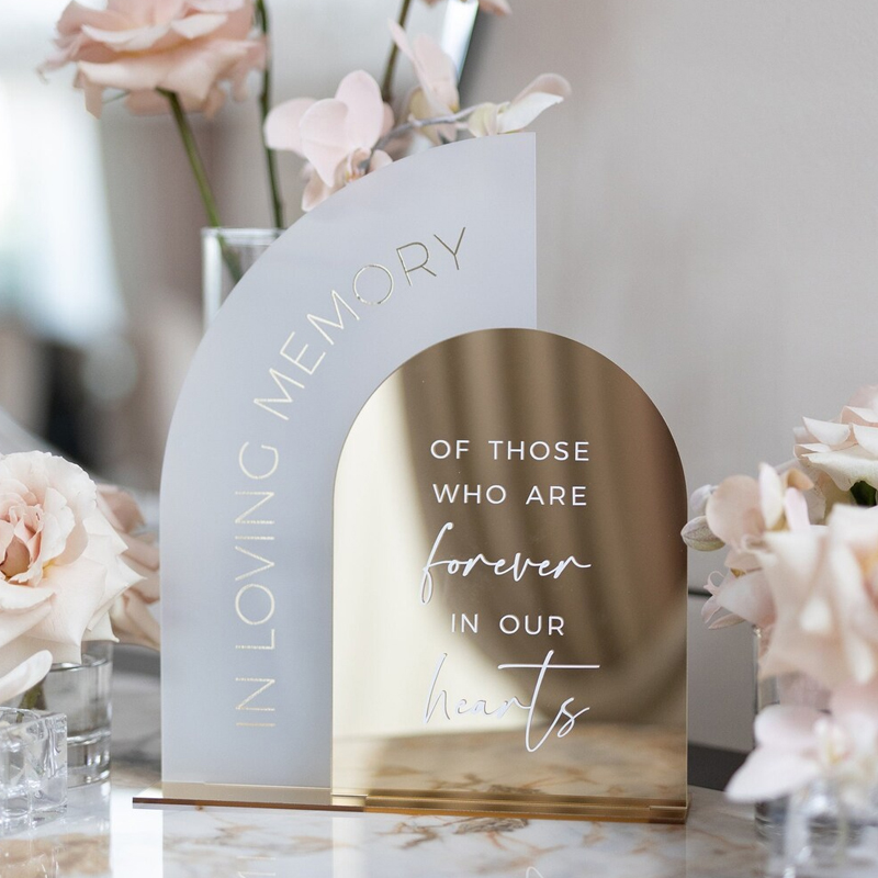 In Loving Memory Sign,Gold Mir - Table Number Gold incelemesi ve fiyatı