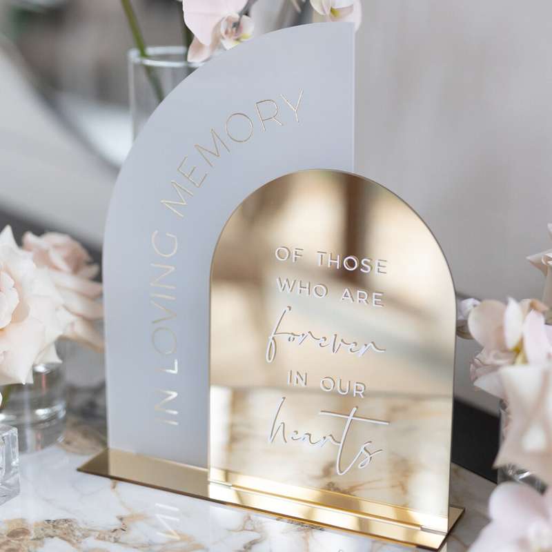 In Loving Memory Sign,Gold Mir - Table Number Gold incelemesi ve fiyatı