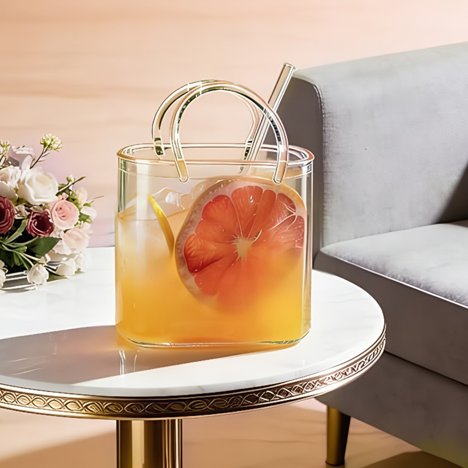 Glass Purse with Glass Straw C - Flower Girl Basket incelemesi ve fiyatı