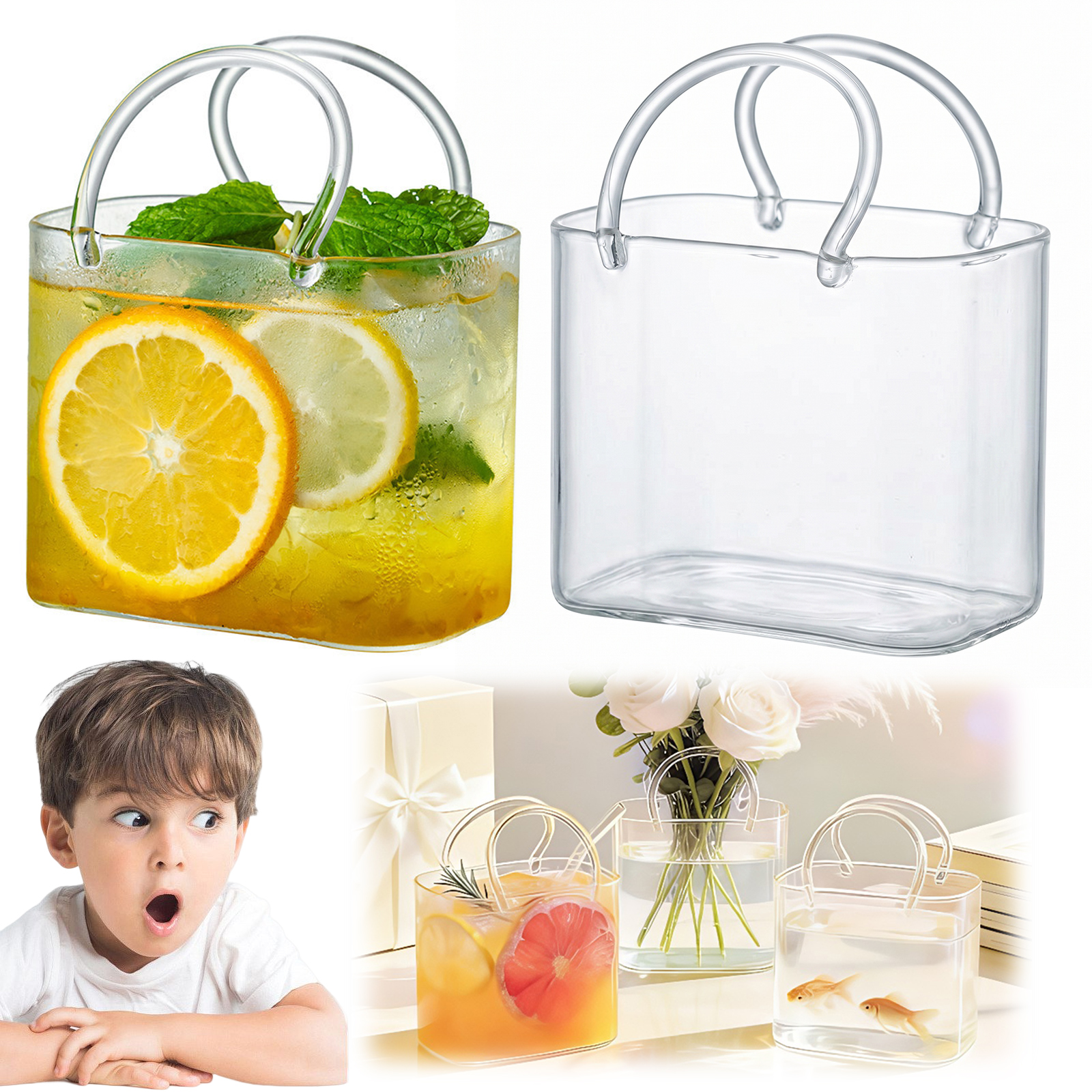 Glass Purse with Glass Straw C - Flower Girl Basket incelemesi ve fiyatı