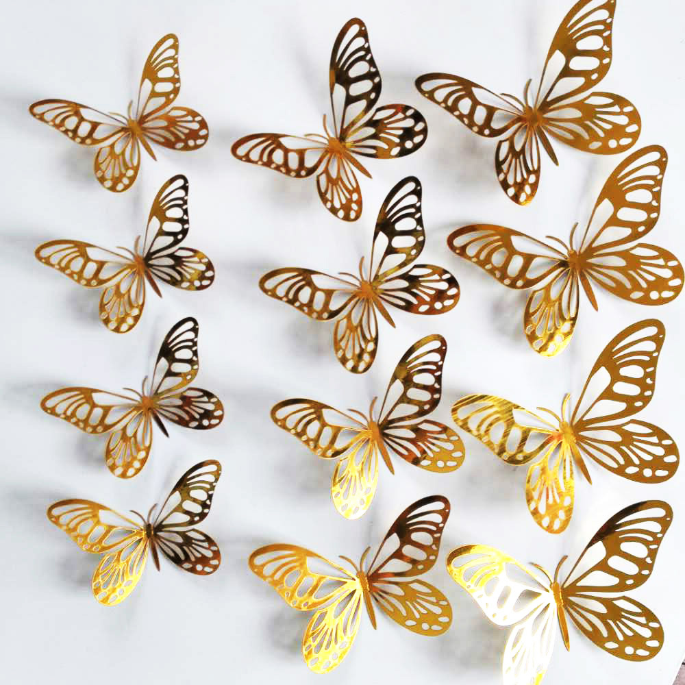 12Pcs/Set Gold Silver Hollow B - Wedding Package Gold incelemesi ve fiyatı
