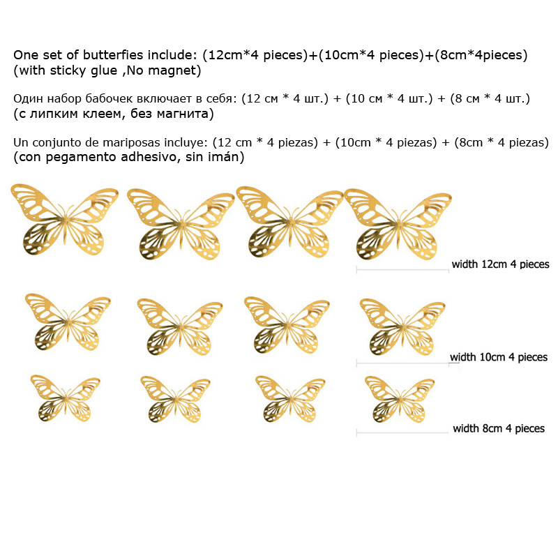 12Pcs/Set Gold Silver Hollow B - Wedding Package Gold incelemesi ve fiyatı