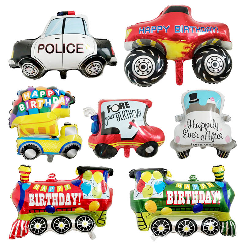 1PC Cartoon Car Balloons Fire  - Wedding Qq incelemesi ve fiyatı