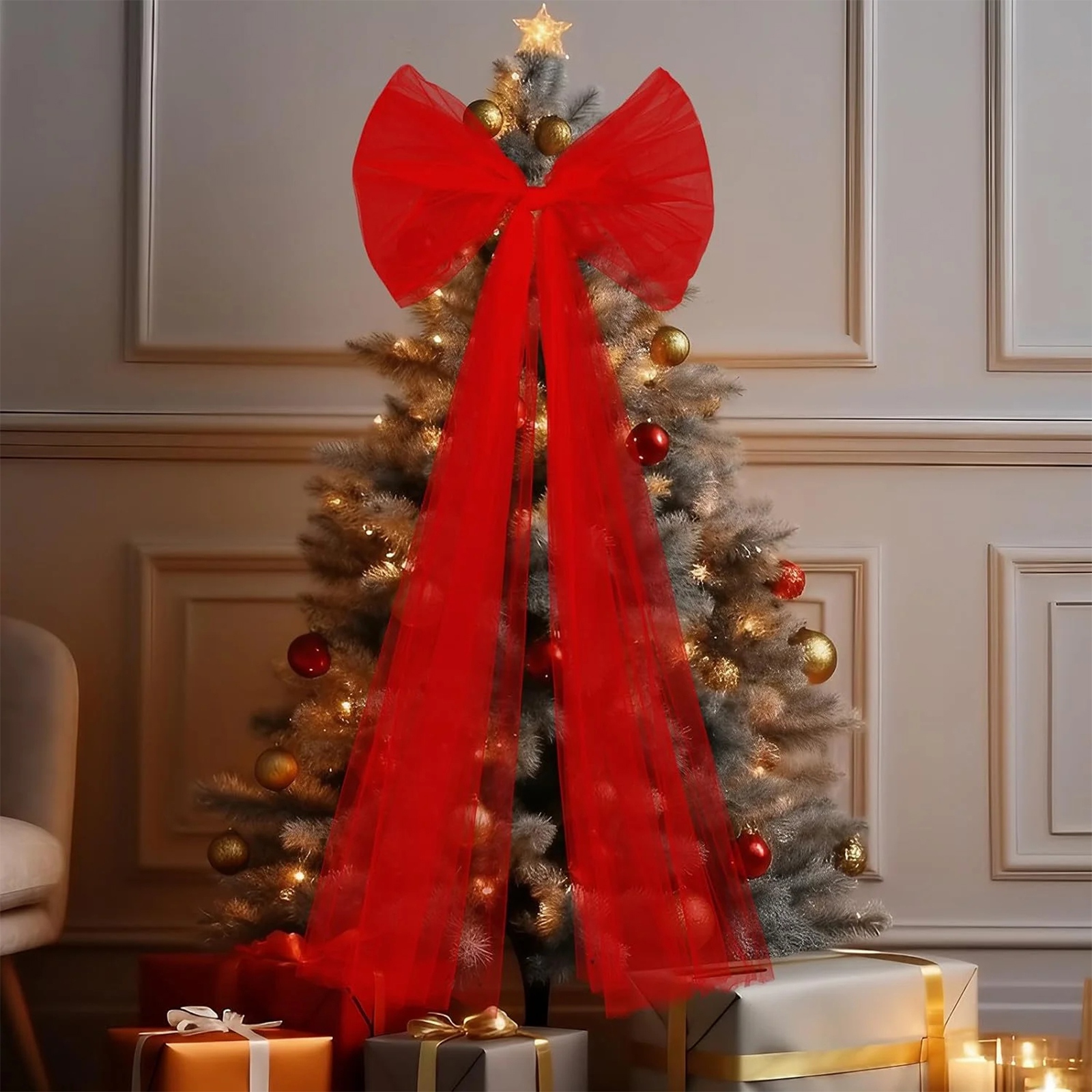 Christmas Tulle Bow Decoration - Wedding Supply Shops incelemesi ve fiyatı