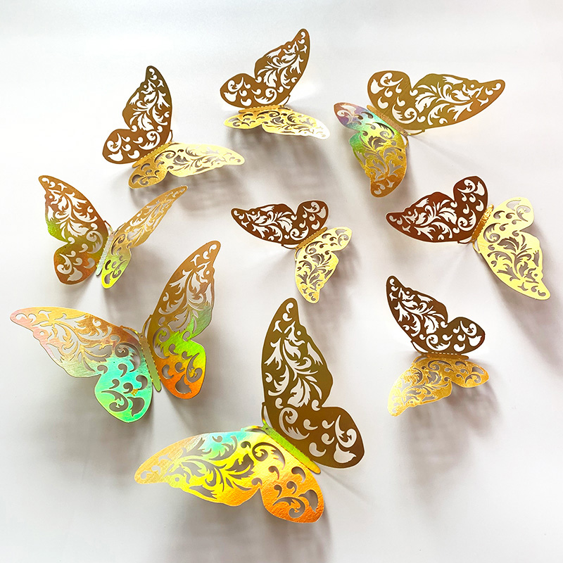 12 Pcs Gold 3D Hollow Butterfl - Wedding Package Gold incelemesi ve fiyatı