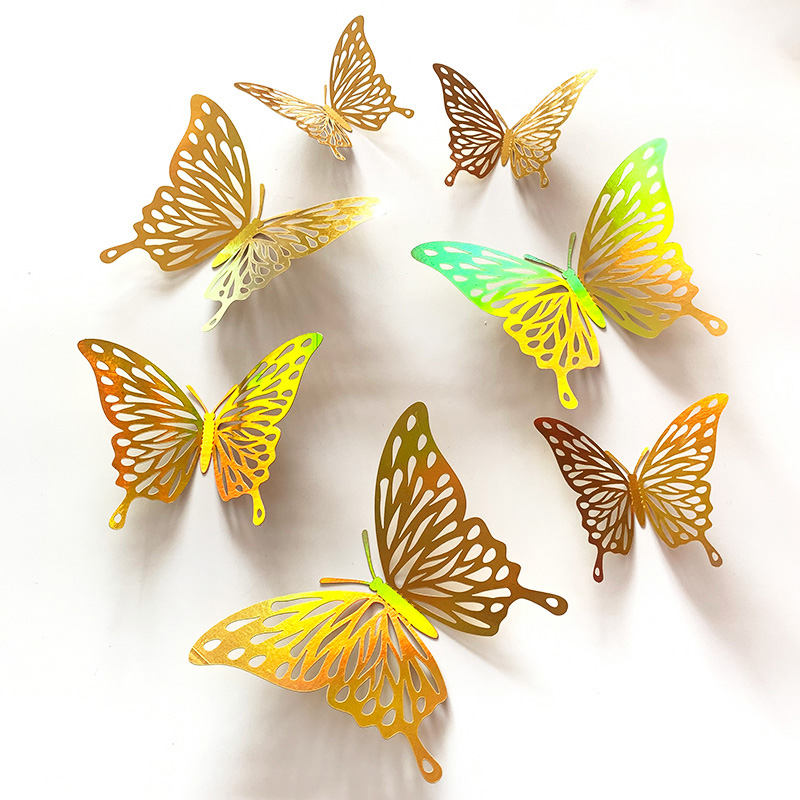 12 Pcs Gold 3D Hollow Butterfl - Wedding Package Gold incelemesi ve fiyatı