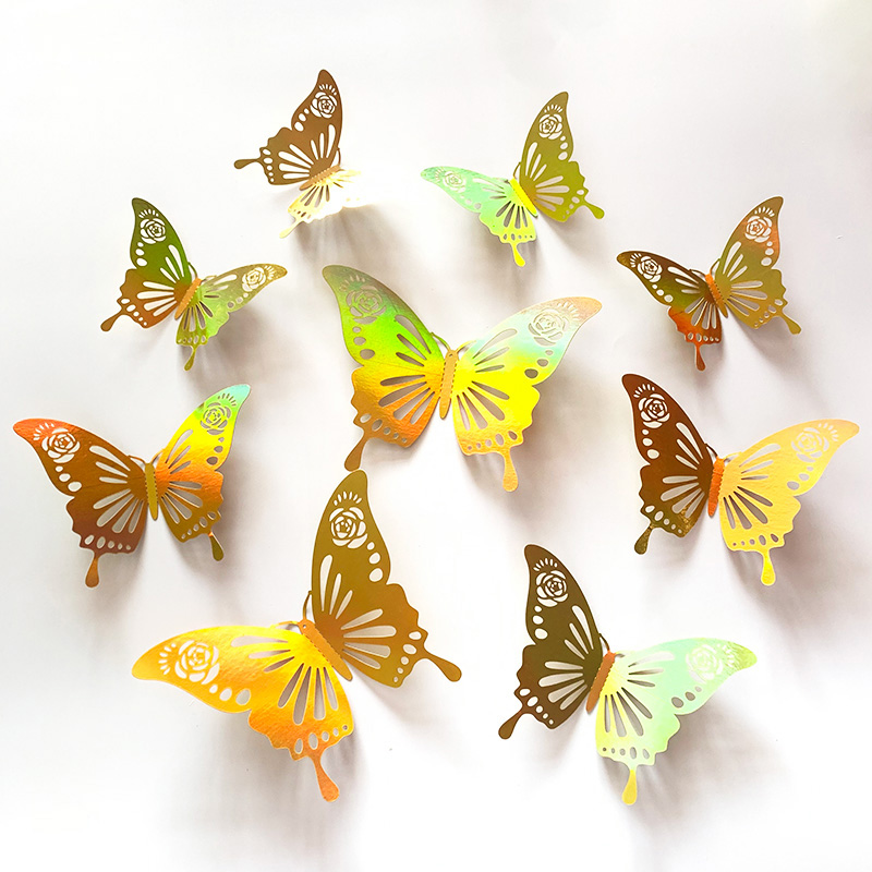 12 Pcs Gold 3D Hollow Butterfl - Wedding Package Gold incelemesi ve fiyatı