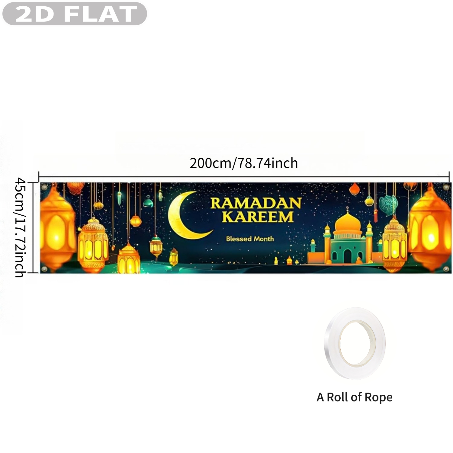 2D FLAT 1pc Ramadan Eid Mubara - Photo Booth Prop incelemesi ve fiyatı