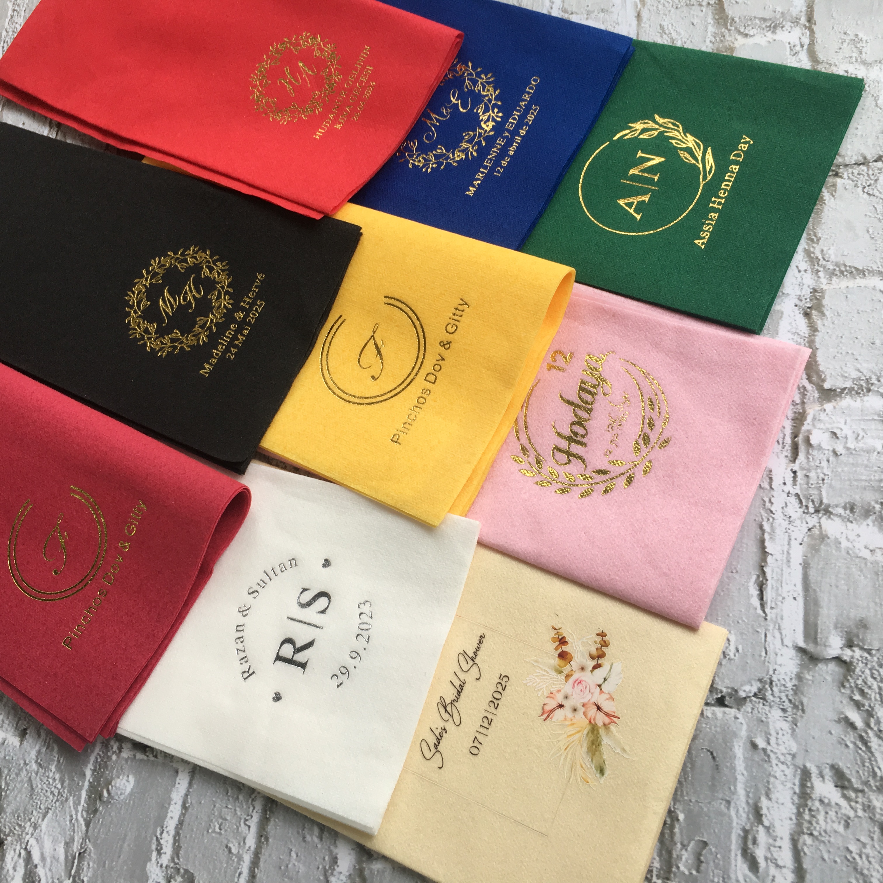 Wedding Cocktail Napkins Initi - Wedding Package Gold incelemesi ve fiyatı