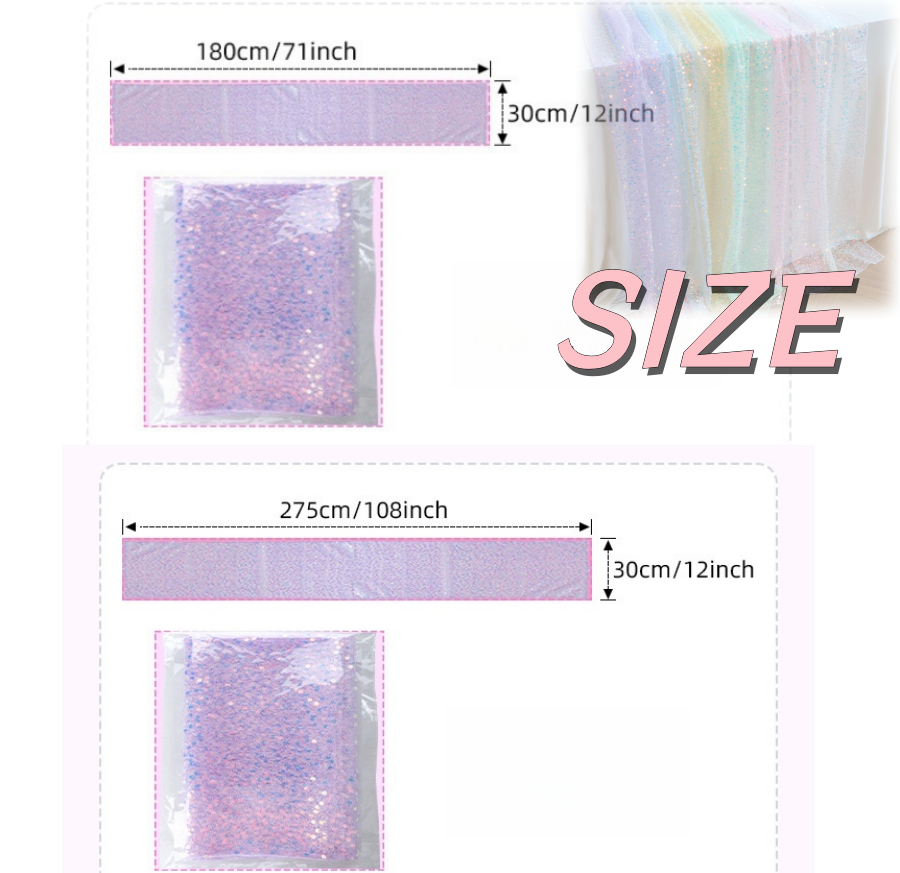 1pc 180/275cm Sequined Mermaid - Table Runner Sequin incelemesi ve fiyatı