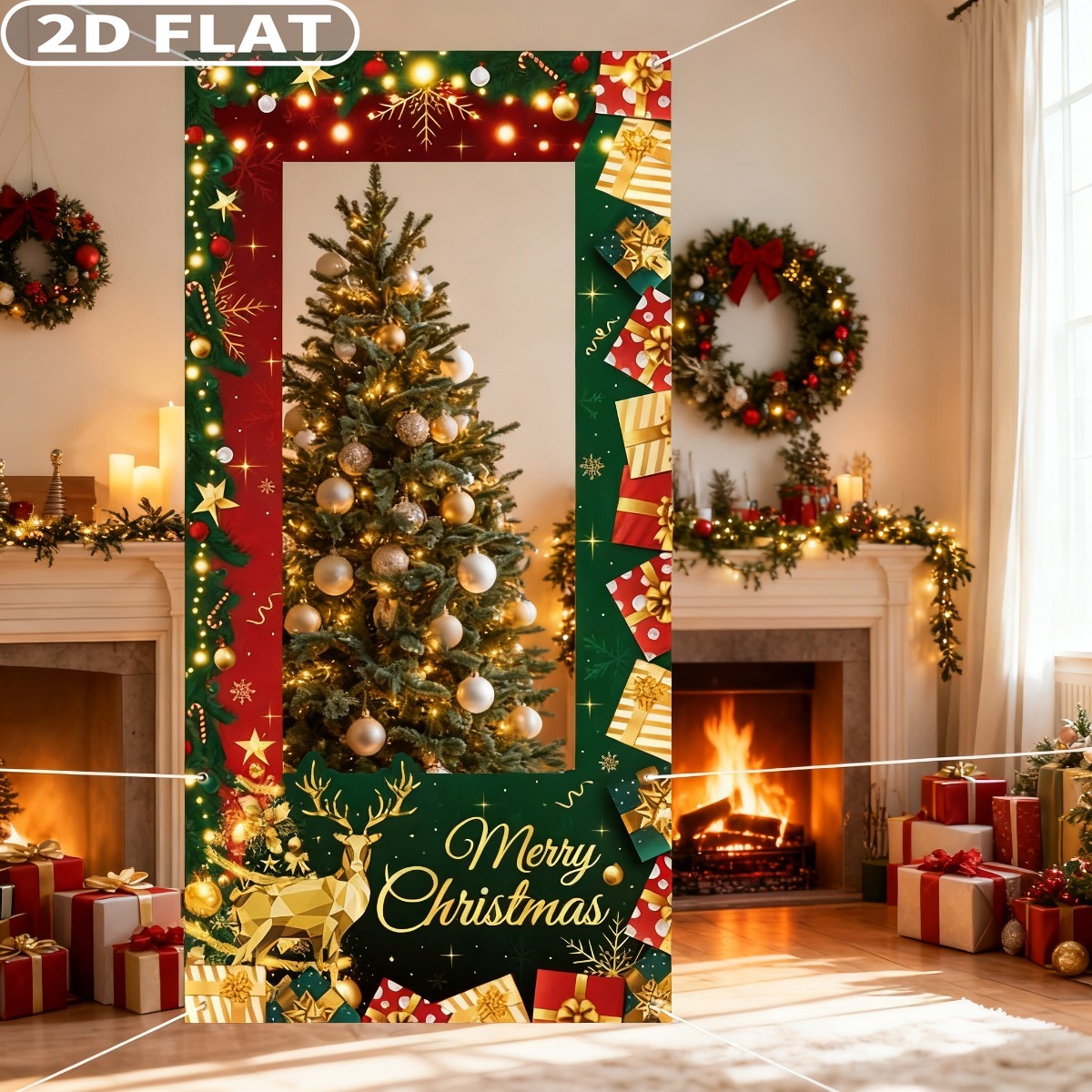 2D FLAT 1 pc Green Christmas P - Photo Booth Prop incelemesi ve fiyatı