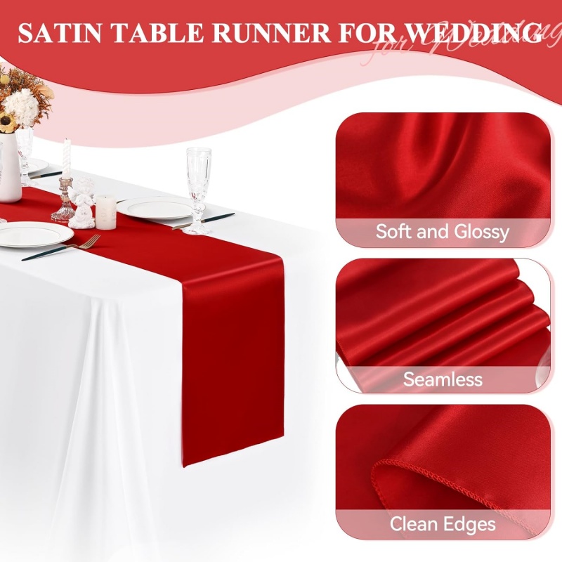 New 10-1PC Shiny Satin Banquet - Table Runner Sequin incelemesi ve fiyatı