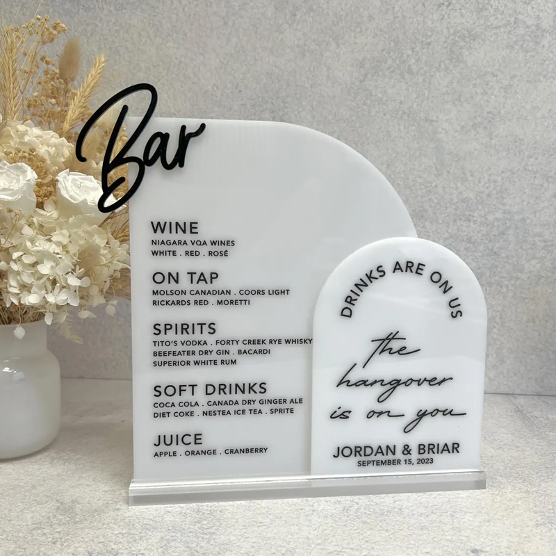 Custom Bar Menu with 3D Cutout - Table Number Gold incelemesi ve fiyatı