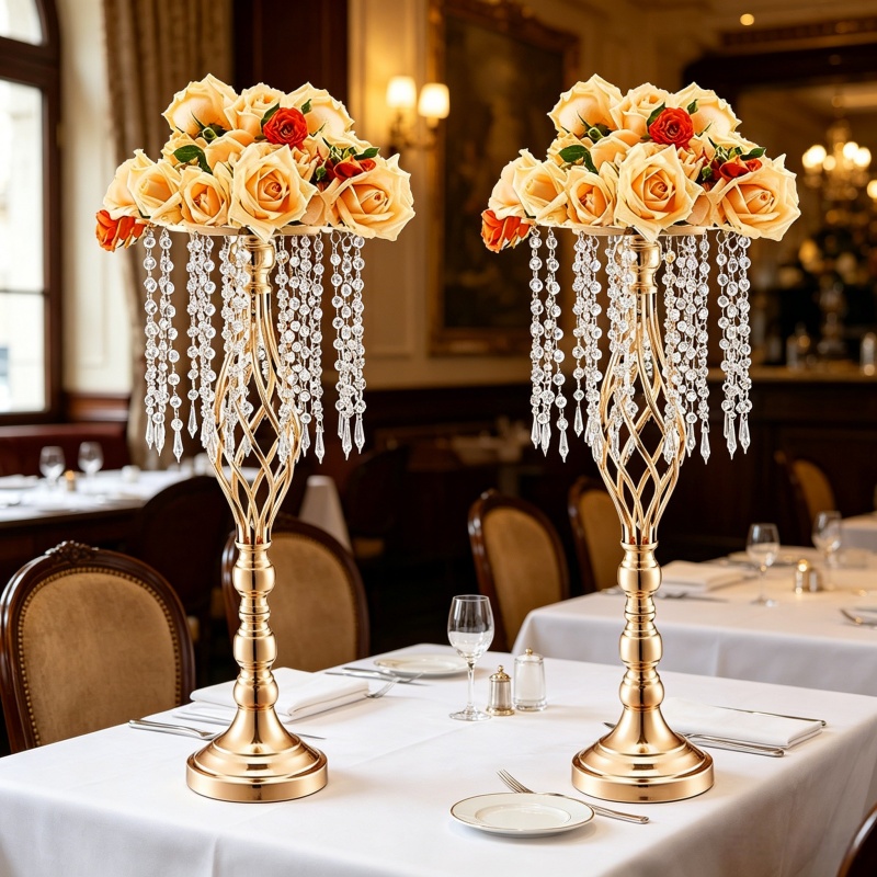 Elegant Tall Gold Crystal Flow - Flower Girl Basket incelemesi ve fiyatı