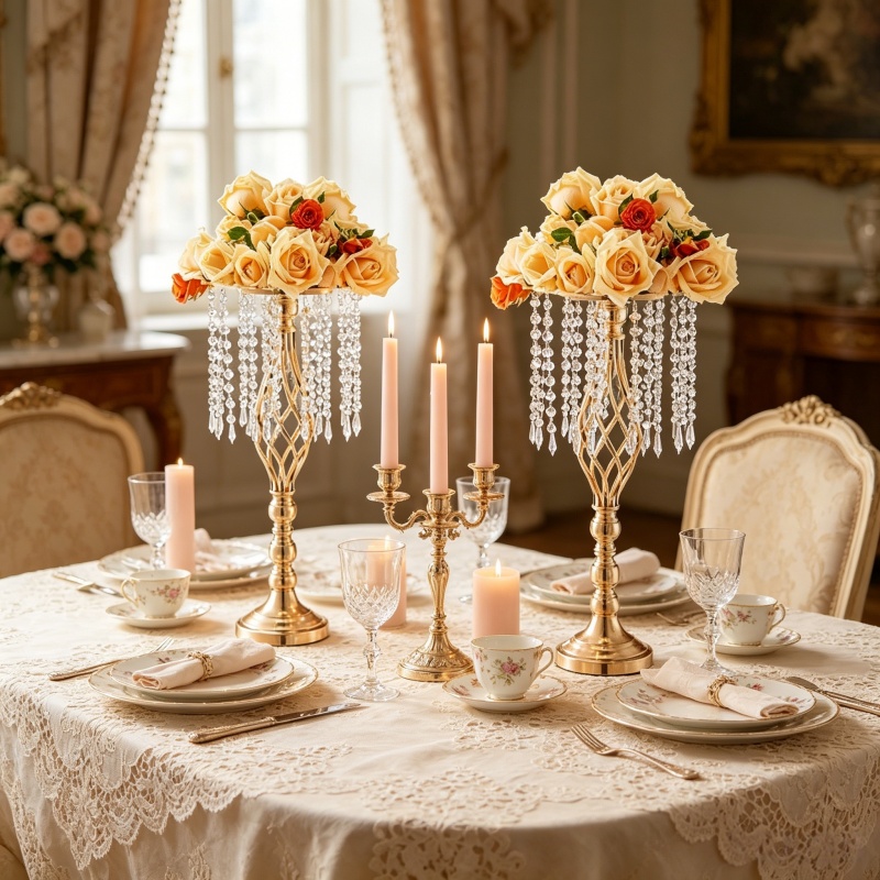 Elegant Tall Gold Crystal Flow - Flower Girl Basket incelemesi ve fiyatı