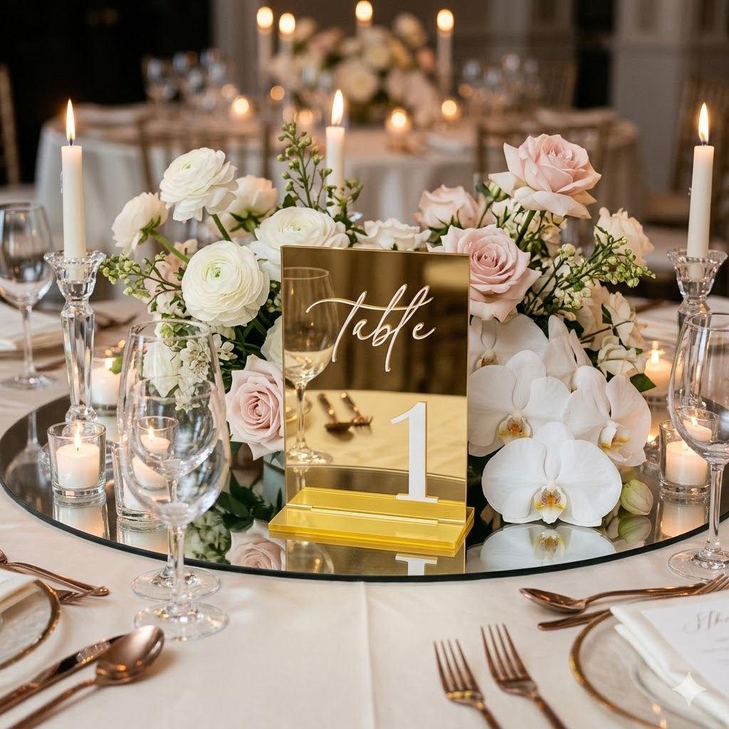 Gold Mirror Acrylic Table Numb - Table Number Gold incelemesi ve fiyatı