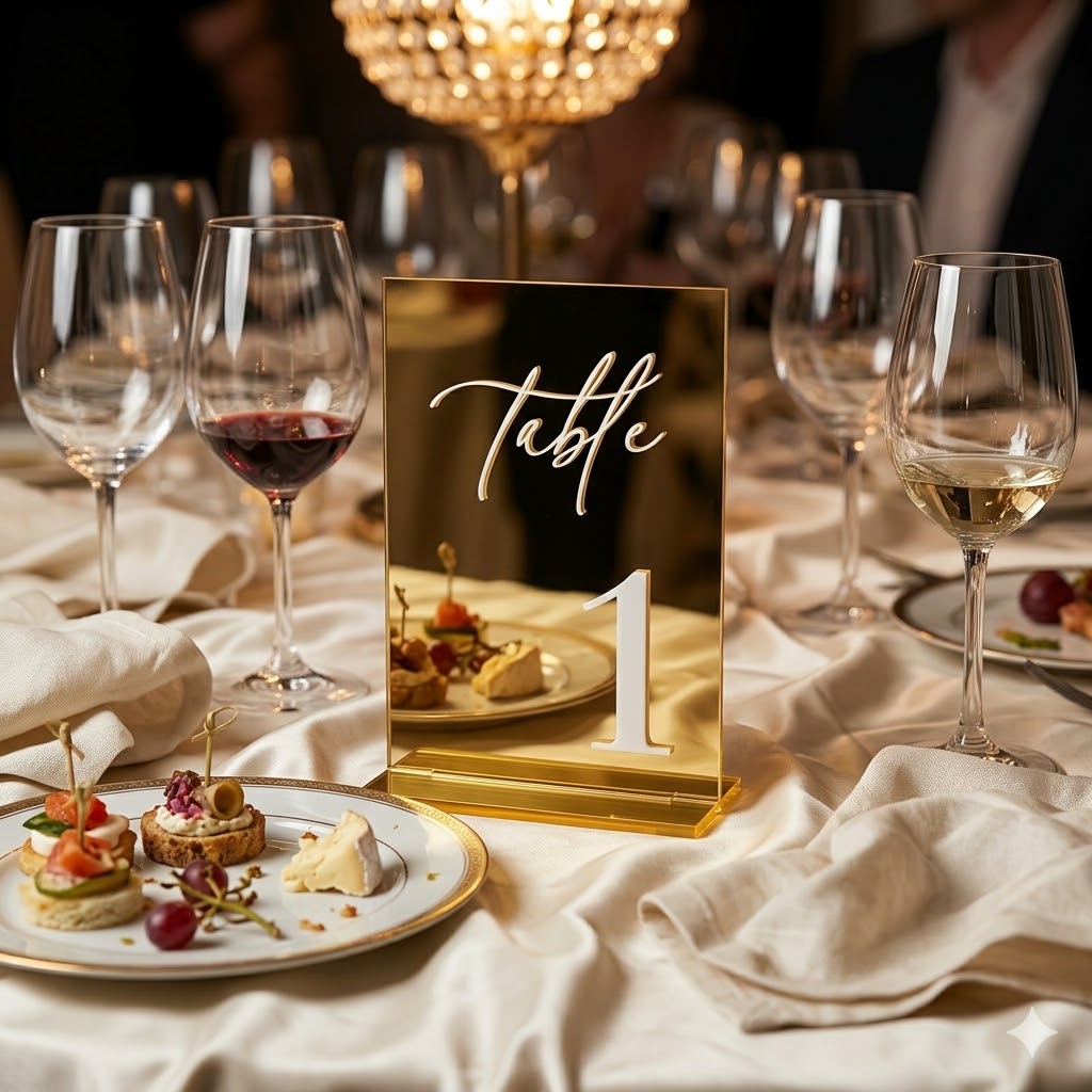 Gold Mirror Acrylic Table Numb - Table Number Gold incelemesi ve fiyatı