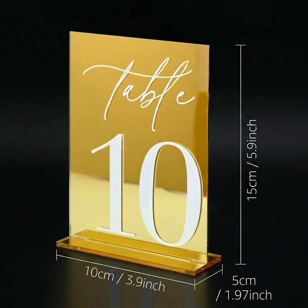 Gold Mirror Acrylic Table Numb - Table Number Gold incelemesi ve fiyatı