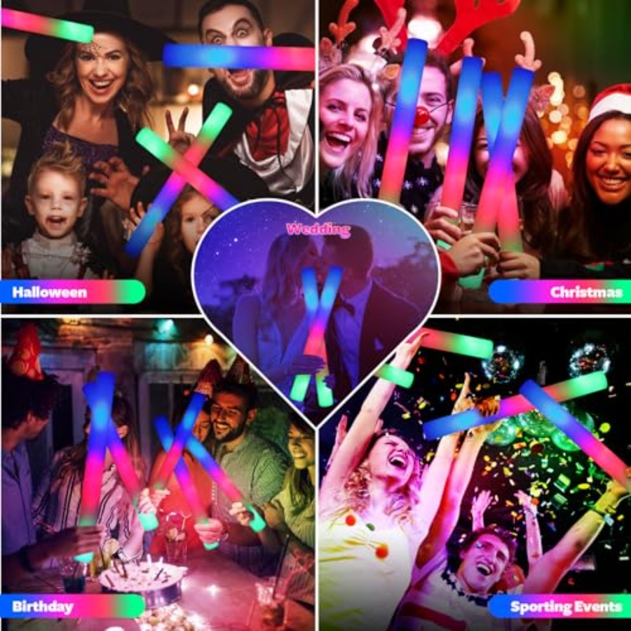 PCS LED Foam Glow Sticks Bulk, - Wedding Supply In Bulk incelemesi ve fiyatı