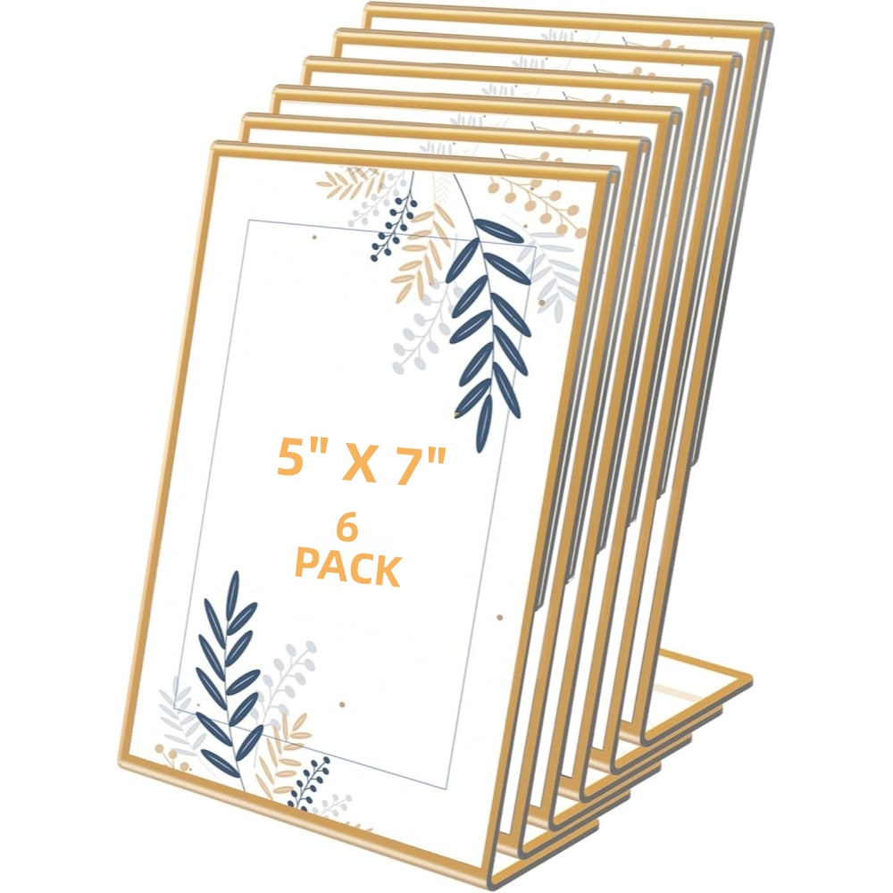 6-Pack 5x7 Gold Picture Frames - Table Number Gold incelemesi ve fiyatı
