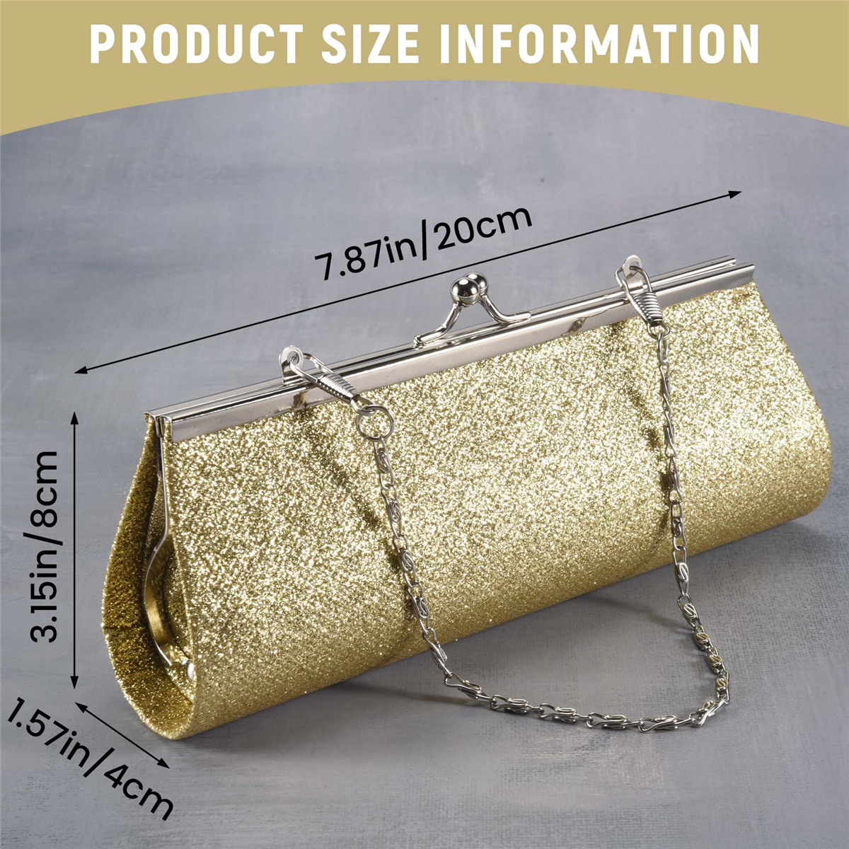 A330 Women Glitter Clutch Purs - Wedding Package Gold incelemesi ve fiyatı
