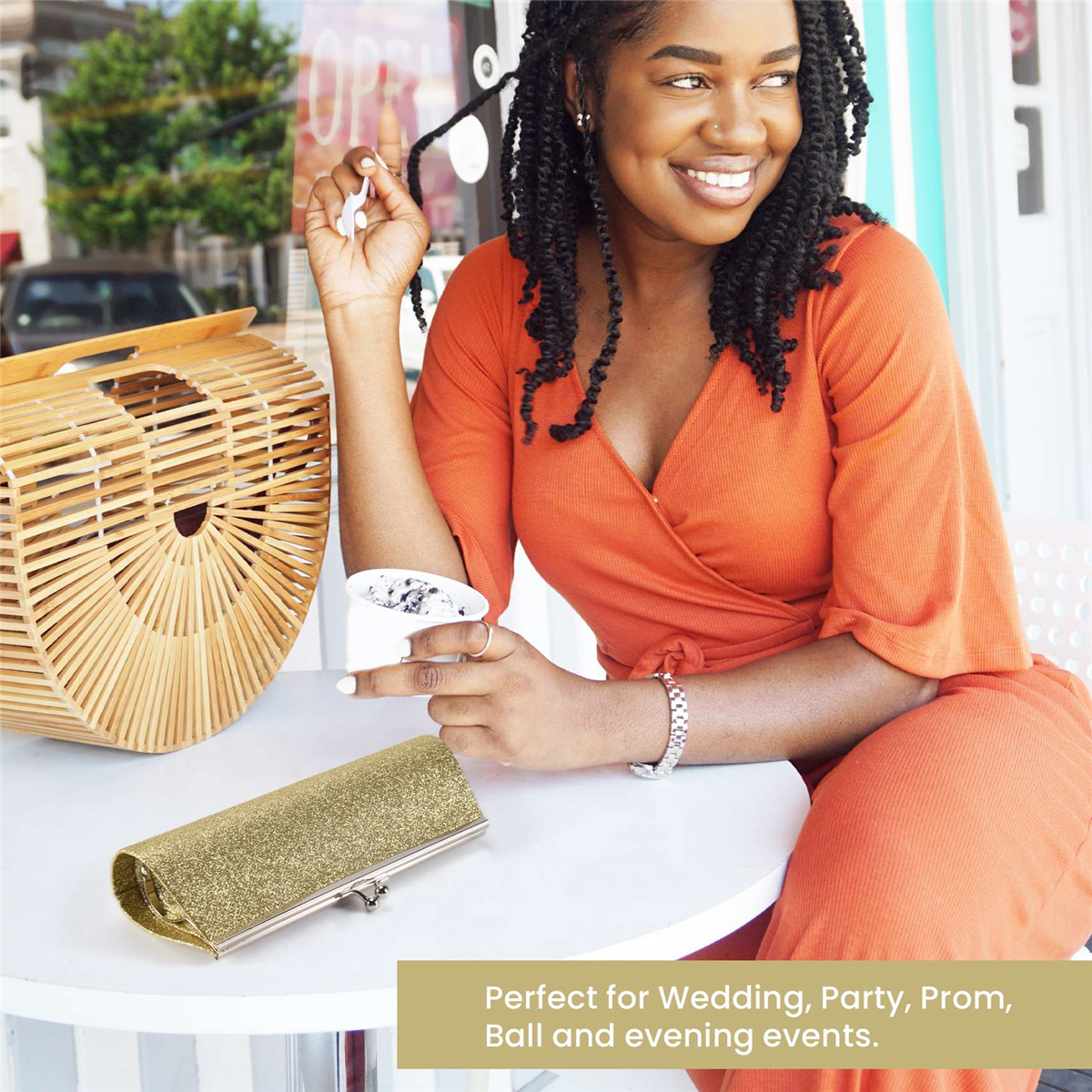 A330 Women Glitter Clutch Purs - Wedding Package Gold incelemesi ve fiyatı