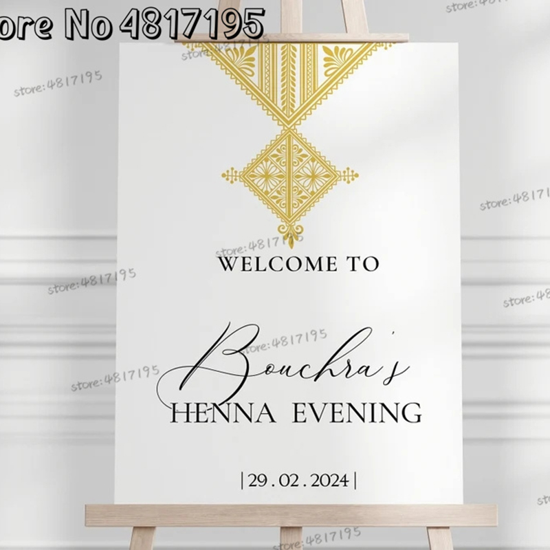 Muslim Henna Welcome Sign Gold - Wedding Package Gold incelemesi ve fiyatı