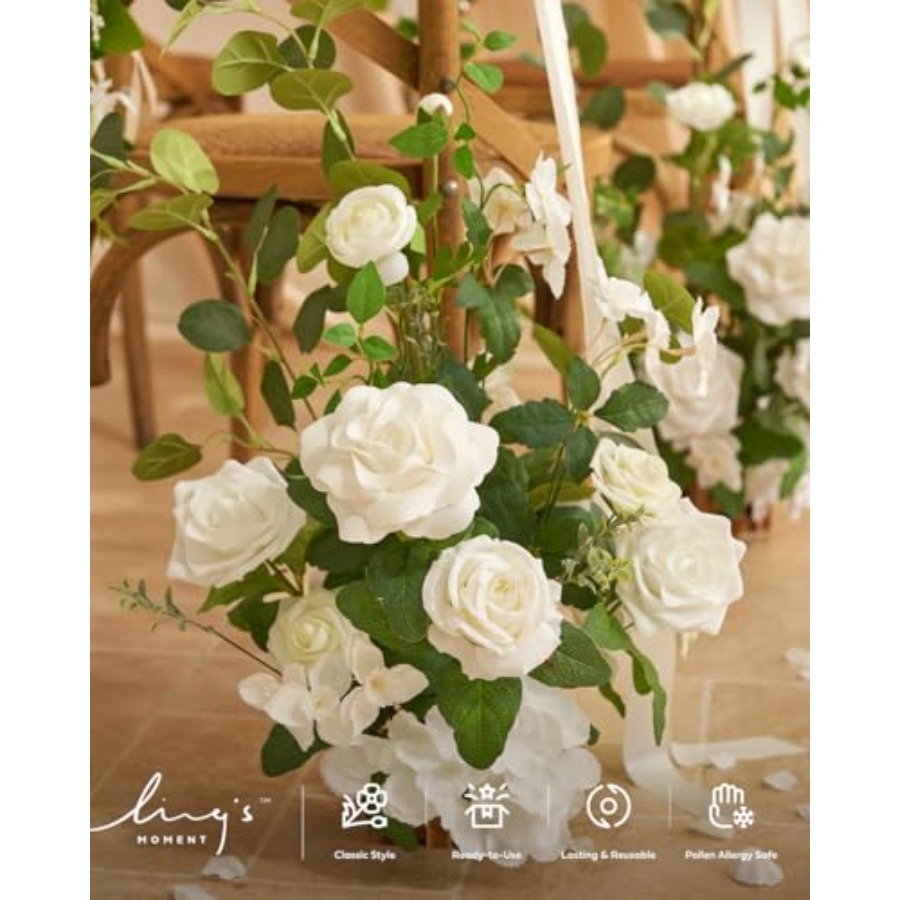 Freestanding Artificial Flower - Aisle Runner White incelemesi ve fiyatı