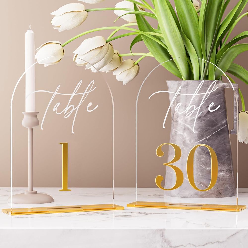 Arch Wedding Table Numbers 1-3 - Table Number Gold incelemesi ve fiyatı