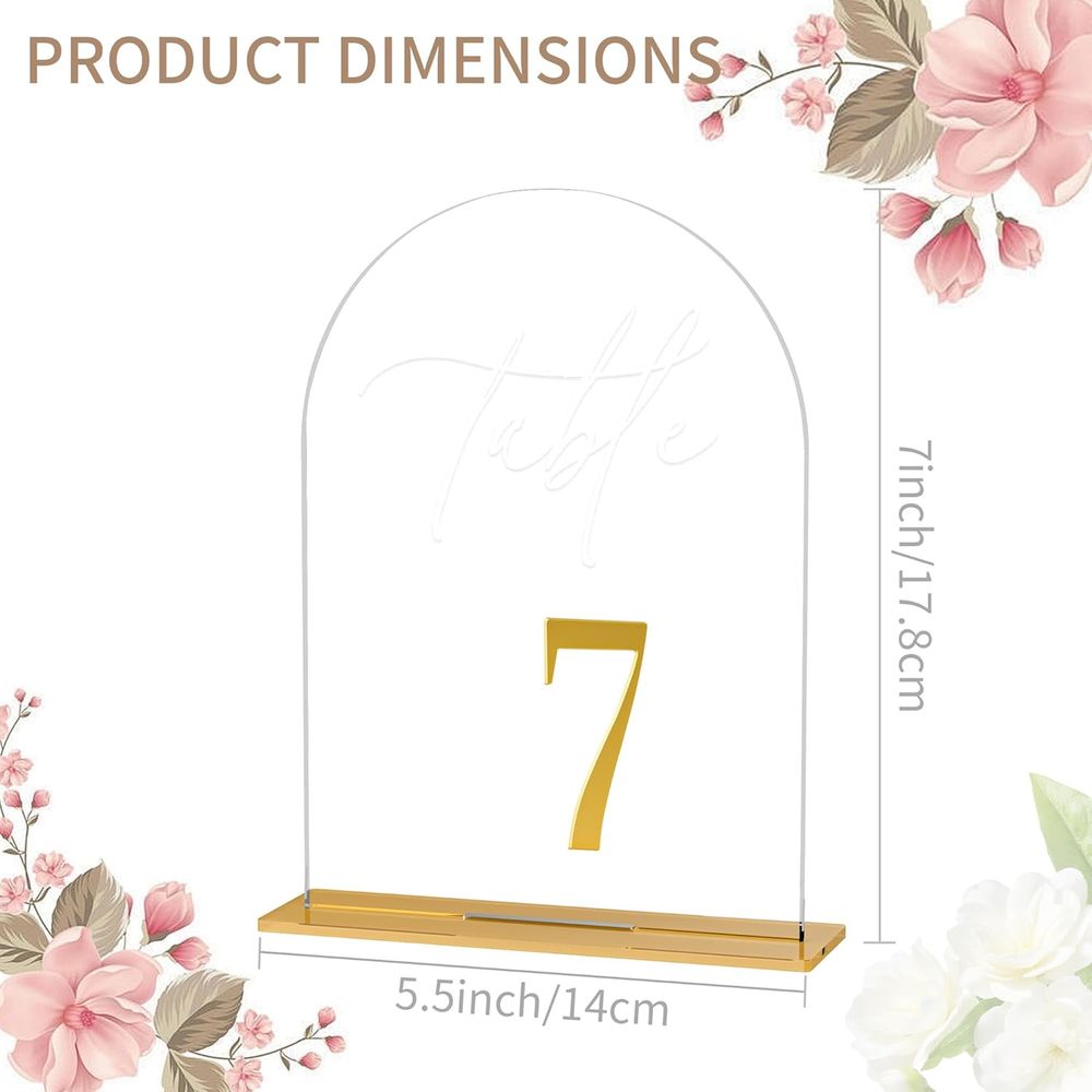 Arch Wedding Table Numbers 1-3 - Table Number Gold incelemesi ve fiyatı