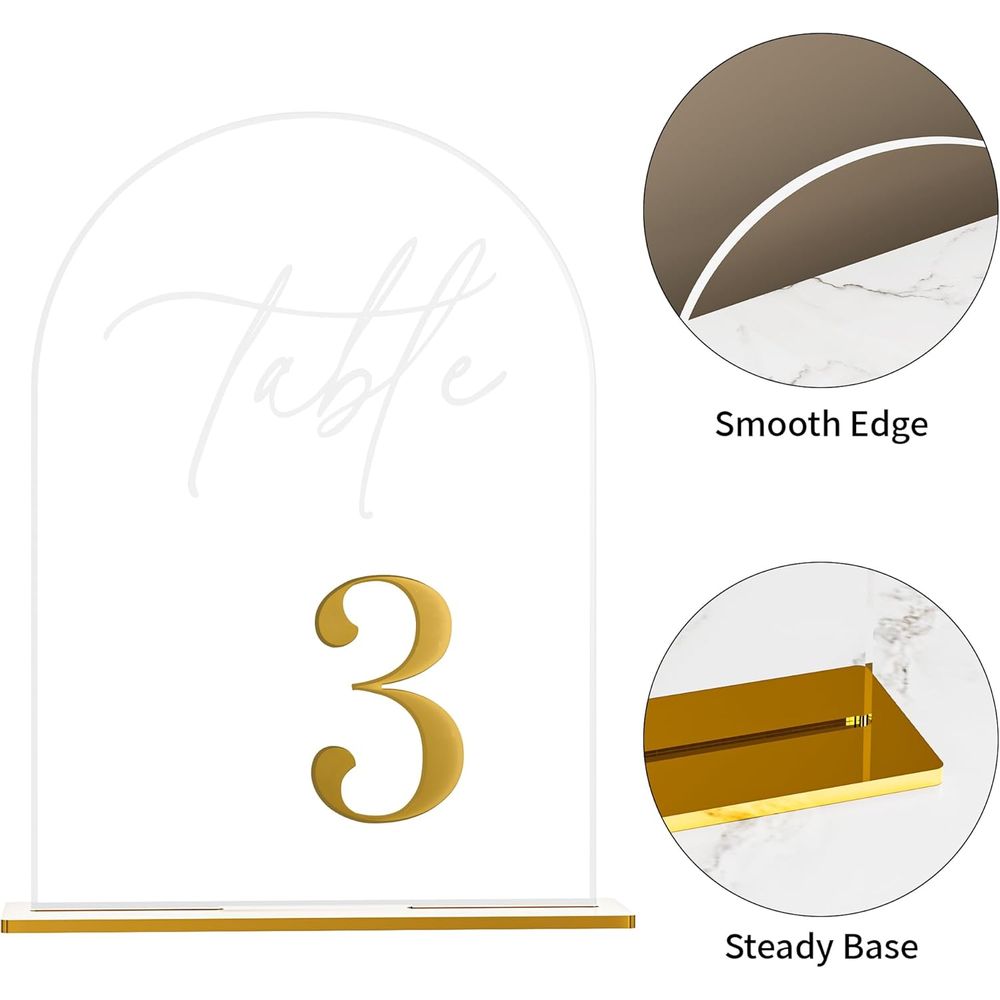 Arch Wedding Table Numbers 1-3 - Table Number Gold incelemesi ve fiyatı