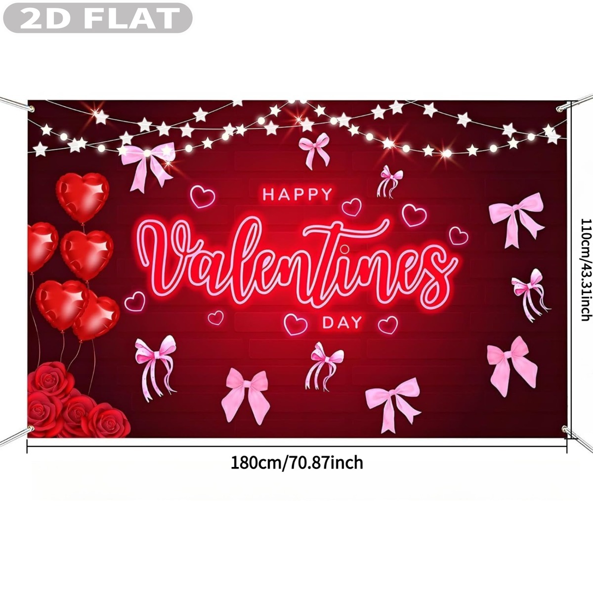 2D FLAT 1pc Happy Valentine's  - Photo Booth Prop incelemesi ve fiyatı