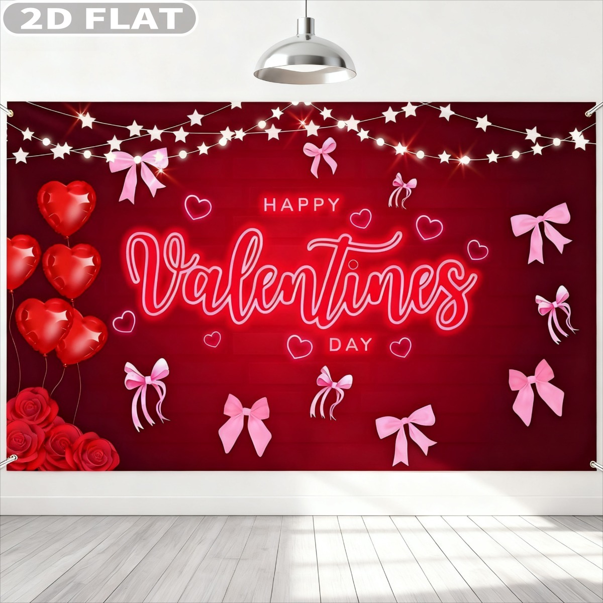2D FLAT 1pc Happy Valentine's  - Photo Booth Prop incelemesi ve fiyatı