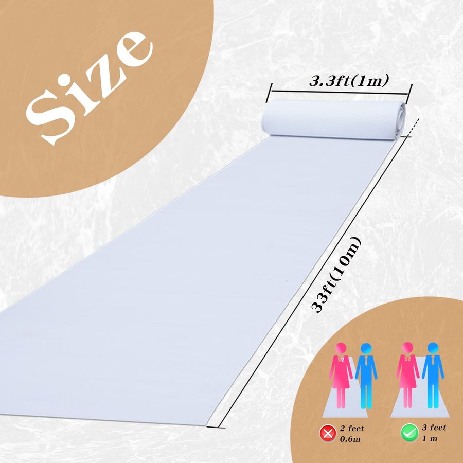 Thick White Carpet Runner for  - Aisle Runner White incelemesi ve fiyatı