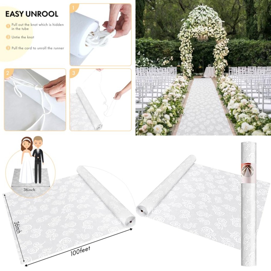 Thickened Aisle Runner for Wed - Aisle Runner White incelemesi ve fiyatı