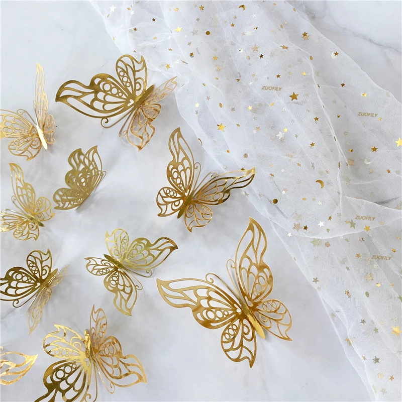 12/36Pcs 3D Hollow Butterfly W - Wedding Package Gold incelemesi ve fiyatı