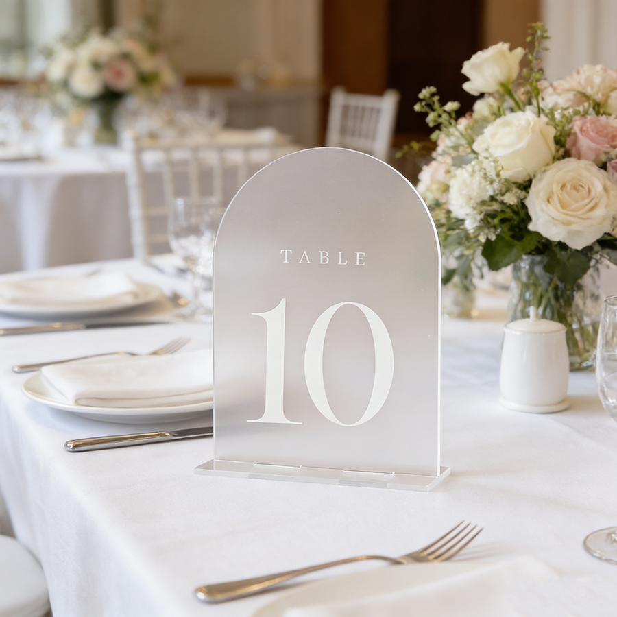 10Pcs Clear Acrylic Sign Arch  - Table Number Gold incelemesi ve fiyatı
