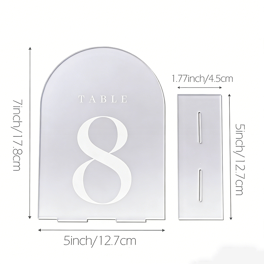10Pcs Clear Acrylic Sign Arch  - Table Number Gold incelemesi ve fiyatı