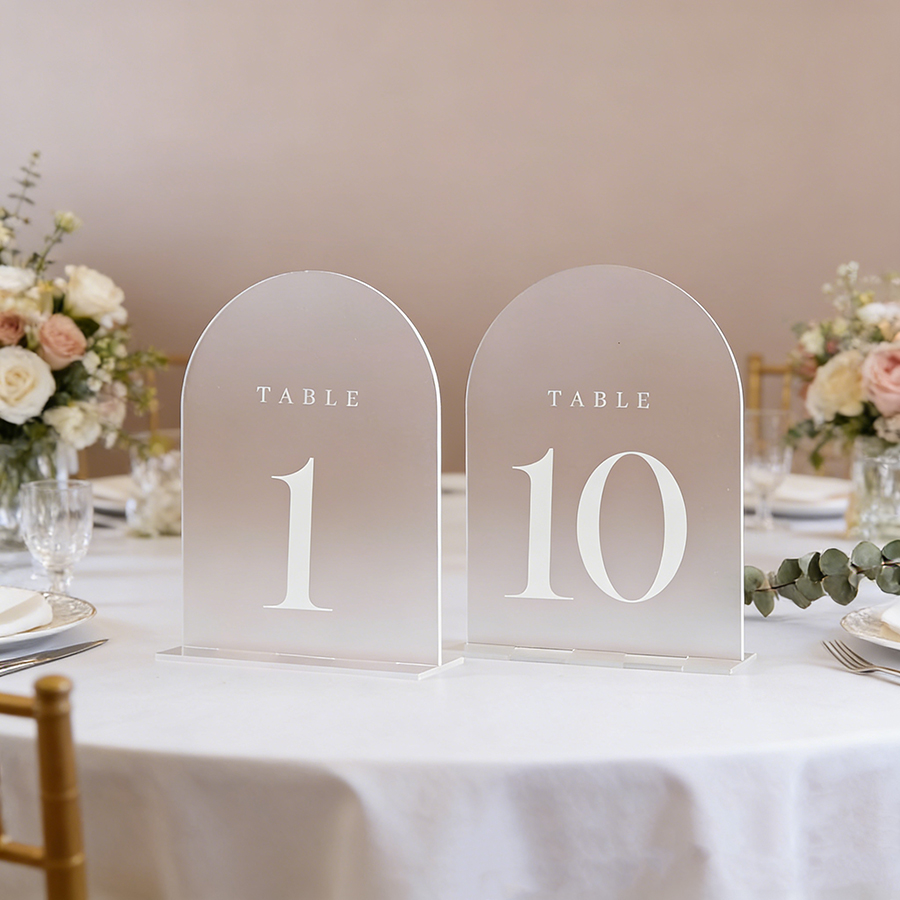 10Pcs Clear Acrylic Sign Arch  - Table Number Gold incelemesi ve fiyatı