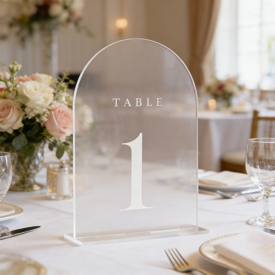 10Pcs Clear Acrylic Sign Arch  - Table Number Gold incelemesi ve fiyatı