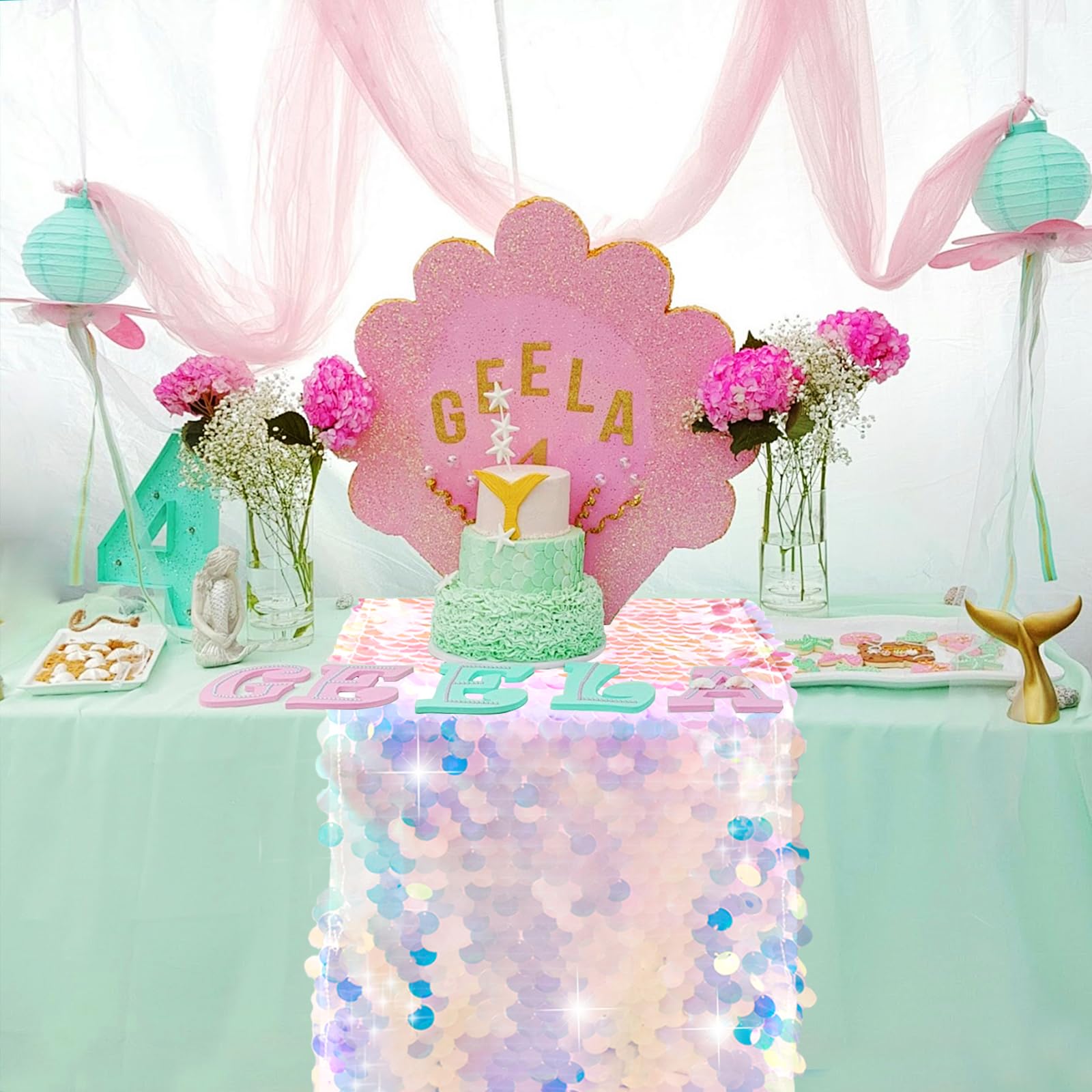 Mermaid Party Table Runner Mer - Table Runner Sequin incelemesi ve fiyatı