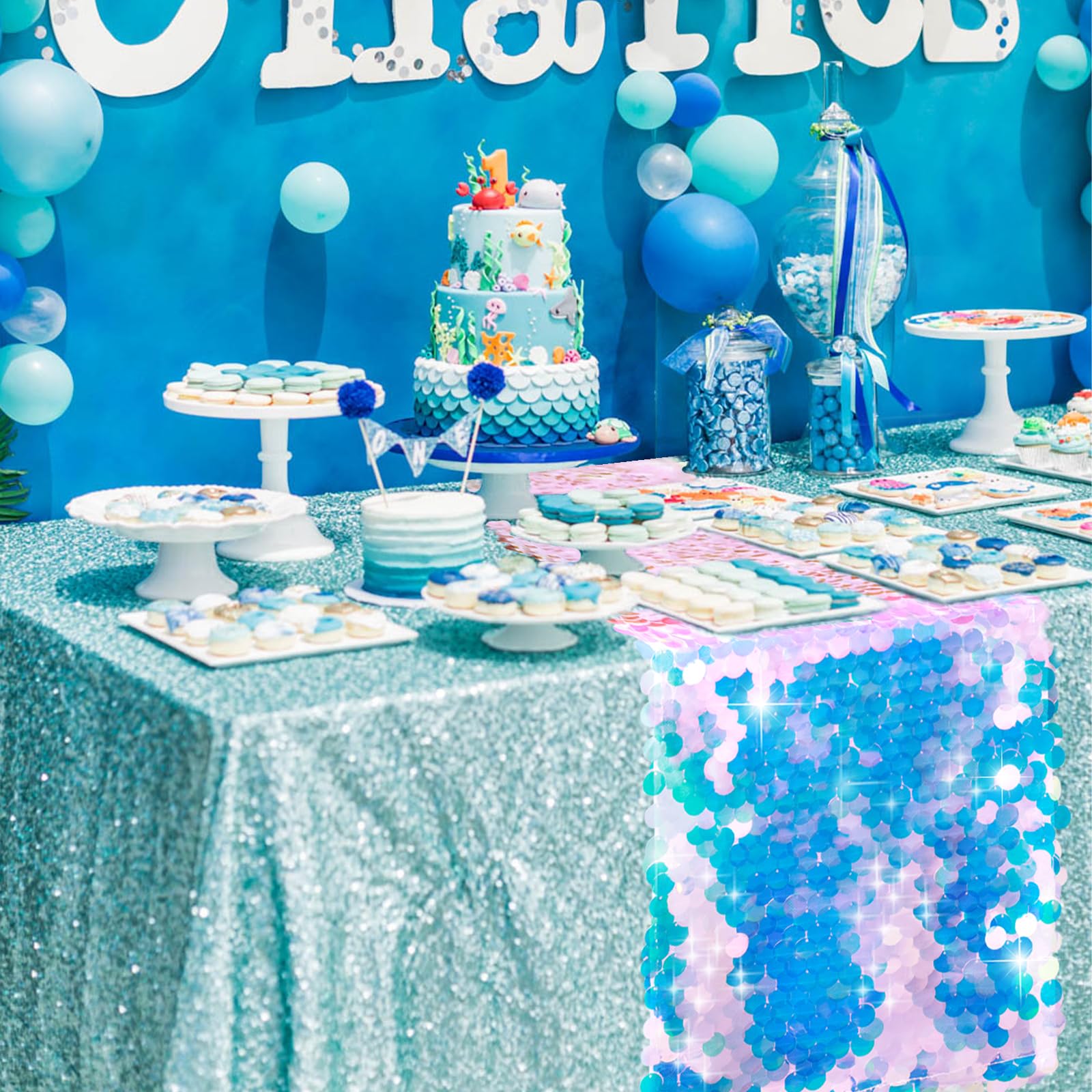 Mermaid Party Table Runner Mer - Table Runner Sequin incelemesi ve fiyatı