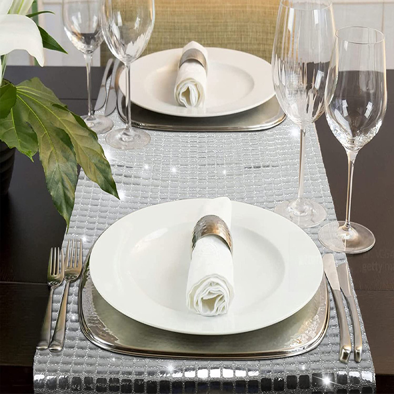 Shiny Mirror Gold/Silver Foil  - Table Runner Sequin incelemesi ve fiyatı