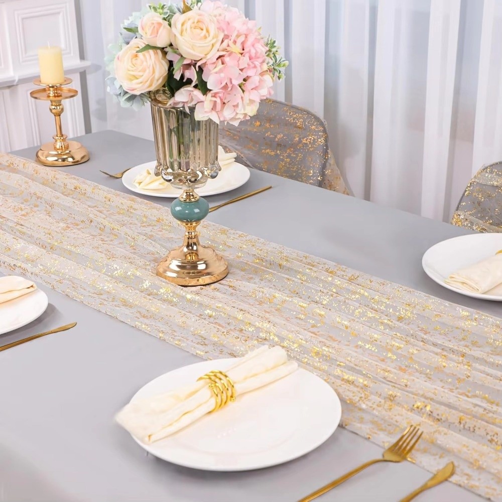 Golden Sequin Glitter Hot Stam - Table Runner Sequin incelemesi ve fiyatı