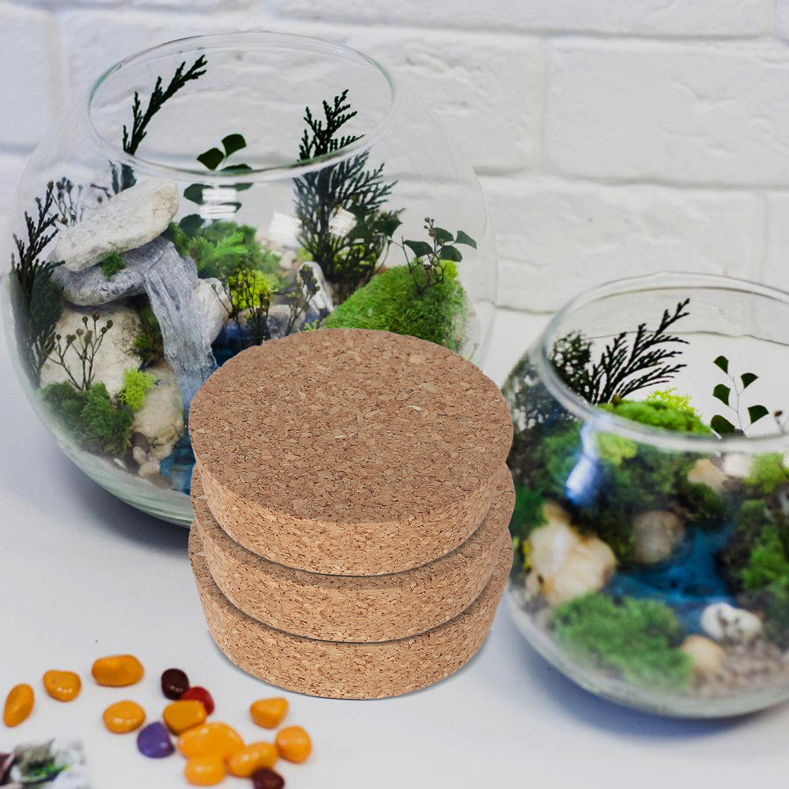 6 pcs Cork Lids For Glass Flow - Flower Girl Basket incelemesi ve fiyatı